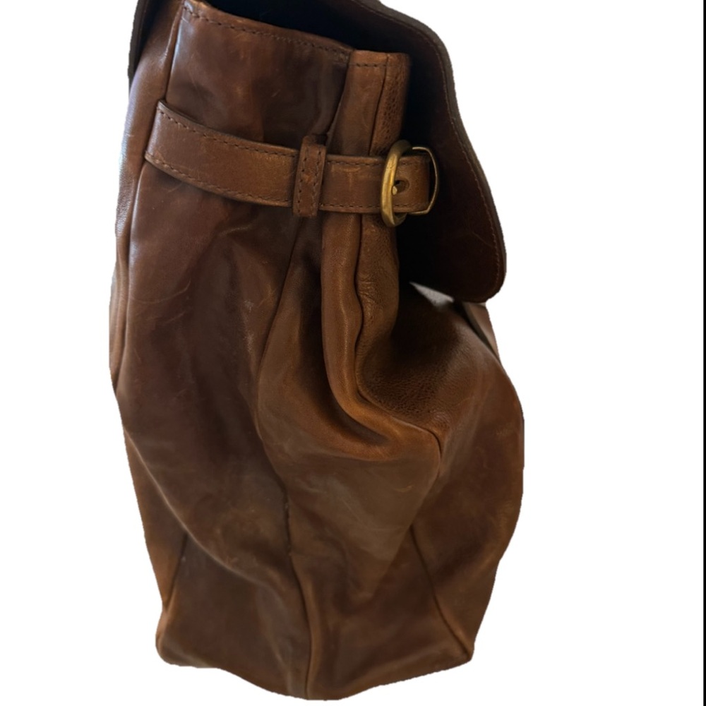 IL BISONTE VINTAGE LEATHER BAG Natural Patina ITALY Brown FAST SHIPPING 3346-4 - Picture 7 of 16